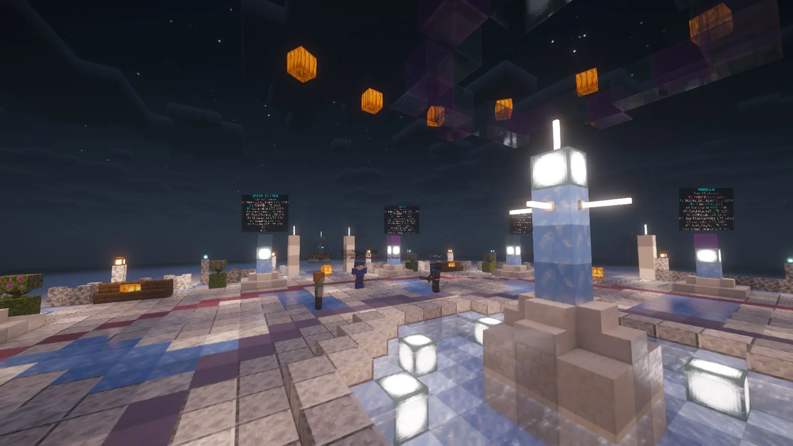 Le lobby d'Ascend la nuit, avec les classements